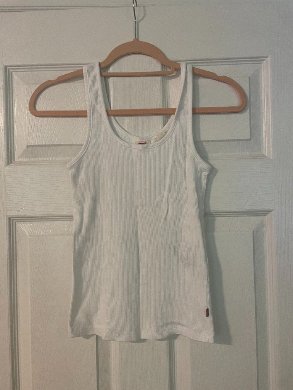 LEVI's White Ribbed Tank Top Small